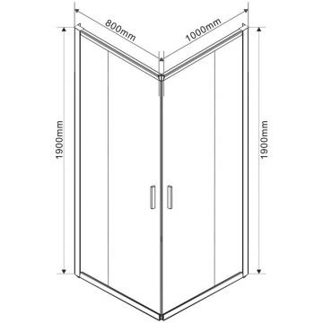 Душевой уголок Vincea (Винчея) Garda VSS-1G9010CH, 1000х900 мм (габариты площадки) хром, стекло шиншилла