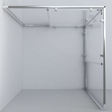 Душевой уголок Vincea (Винчея) Garda VSS-1G9010CH, 1000х900 мм (габариты площадки) хром, стекло шиншилла