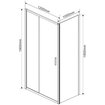 Душевой уголок Vincea (Винчея) Garda VSR-1G1012CL, 1200х1000 мм (габариты площадки) хром, стекло прозрачное
