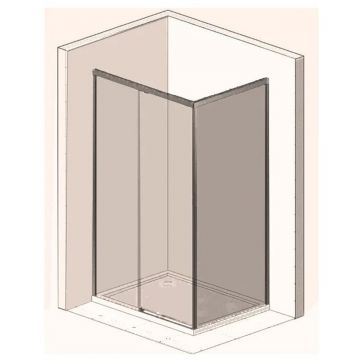 Душевой уголок Vincea Garda VSR-1G8014CL, 1400х800 мм (габариты площадки) хром, стекло прозрачное