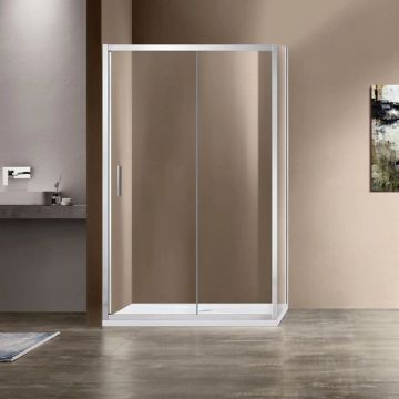 Душевой уголок Vincea (Винчея) Garda VSR-1G9015CL, 1500х900 мм (габариты площадки) хром, стекло прозрачное