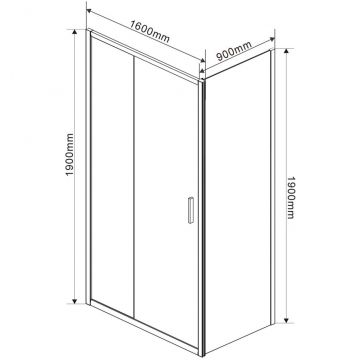 Душевой уголок Vincea Garda VSR-1G9016CL, 1600х900 мм (габариты площадки) хром, стекло прозрачное