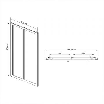 Душевая дверь Vincea Garda VDB-1G800CH, 800, хром, стекло шиншилла