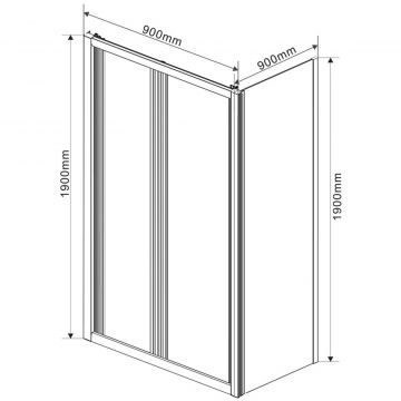 Душевой уголок Vincea Garda VSR-1G9090CL, 900х900 мм (габариты площадки) хром, стекло прозрачное