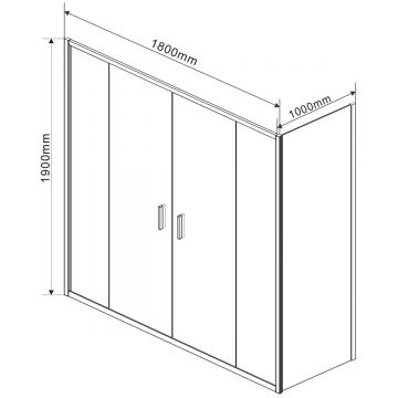 Душевой уголок Vincea (Винчея) Garda VSR-1G21018CL, 1800х1000 мм (габариты площадки) хром, стекло прозрачное