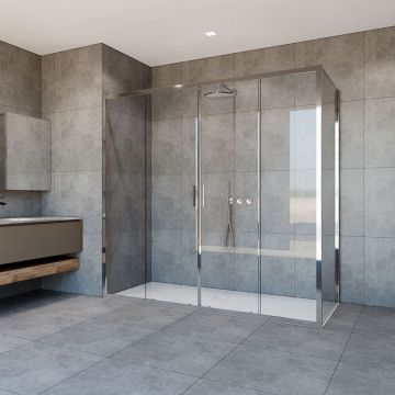 Душевой уголок Vincea Garda VSR-1G29020CL,2000х900 мм (габариты площадки) хром, стекло прозрачное