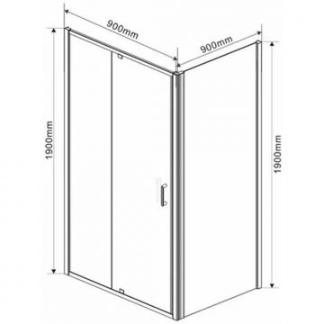 Душевой уголок Vincea (Винчея) Intra VSR-1I809090CL, 800/900х900 мм (габариты площадки) хром, стекло прозрачное