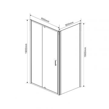 Душевой уголок Vincea Intra VSR-1I809090CH, 800/900х900 мм (габариты площадки) хром, стекло шиншилла