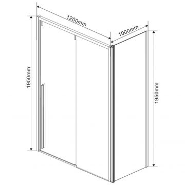 Душевой уголок Vincea Lugano VSR-1L1012CLB-1, 1200х1000 мм (габариты площадки)черный , стекло прозрачное
