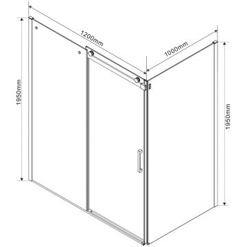 Душевой уголок Vincea Como VSR-1C1012CL, 1200х1000 мм (габариты площадки) хром, стекло прозрачное
