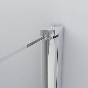Душевой уголок Vincea Orta VSR-1O8080CH-L, 800х800 мм (габариты площадки) хром, стекло шиншилла, левый