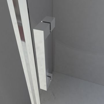 Душевой уголок Vincea Orta VSR-1O8080CH-L, 800х800 мм (габариты площадки) хром, стекло шиншилла, левый