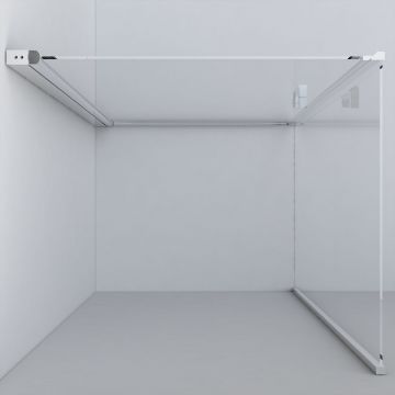 Душевой уголок Vincea Orta VSR-1O8080CH-L, 800х800 мм (габариты площадки) хром, стекло шиншилла, левый