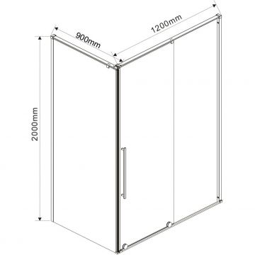Душевой уголок Vincea Arno VSR-1A9012CL, 1200х900 мм (габариты площадки) хром, стекло прозрачное
