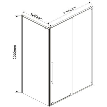 Душевой уголок Vincea Arno VSR-1A1012CL, 1200х1000 мм (габариты площадки) хром, стекло прозрачное