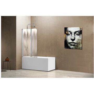 Душевая шторка на ванну Vincea (Винчея) VSB-12114CH-L, 1140х1400, хром, стекло шиншилла, левая