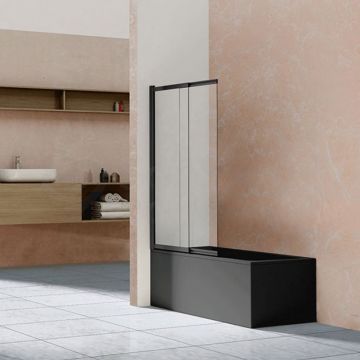 Душевая шторка на ванну Vincea (Винчея) VSB-1E100CLB, 1000х1450, матовый черный, стекло прозрачное