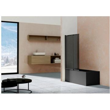 Душевая шторка на ванну Vincea VSB-1E100CLB, 1000х1450, матовый черный, стекло тонированное