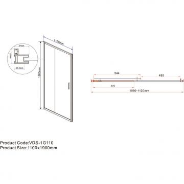 Душевая дверь Vincea Garda VDS-1G110CH, 1100, хром, стекло шиншилла