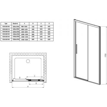 Душевая дверь Vincea Soft VDS-3SO120CLB 120х195 черный стекло прозрачное