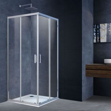 Душевой уголок Vincea (Винчея) Alhpa 800х800 мм (габариты площадки) хром стекло прозрачное VSS-3AL800CL