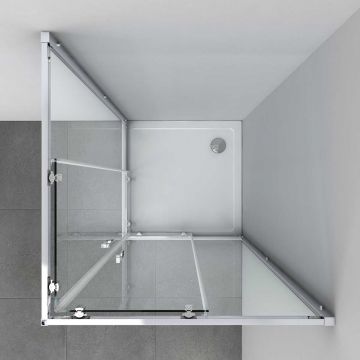 Душевой уголок Vincea (Винчея) Alhpa 800х800 мм (габариты площадки) хром стекло прозрачное VSS-3AL800CL