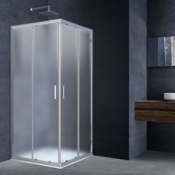 Душевой уголок Vincea (Винчея) Rapid 800/900х800/900 мм (габариты площадки) хром стекло текстурное VSS-3R80/90MT