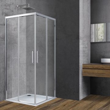 Душевой уголок Vincea (Винчея) Soft 900х900 мм (габариты площадки) хром стекло прозрачное VSS-3SO900CL