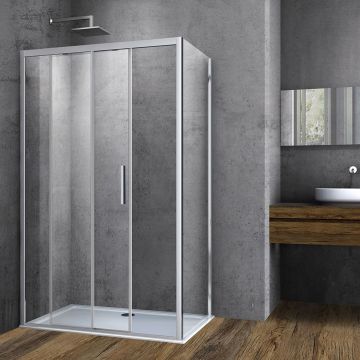 Душевой уголок Vincea (Винчея) Soft 1000х800 мм (габариты площадки) хром стекло прозрачное VSR-3SO8010CL