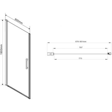 Душевая дверь Vincea Orta VPP-1O900CLB, 900, черный, стекло прозрачное