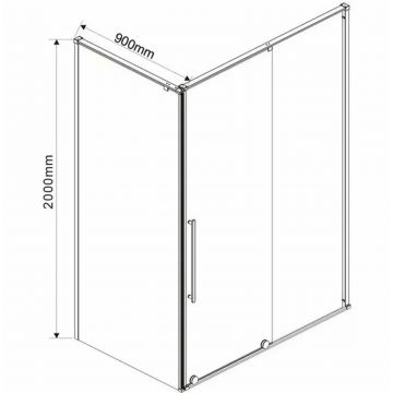 Боковая стенка Vincea (Винчея) Arno VSG-1A900CL 90х200 хром стекло прозрачное