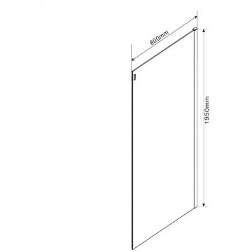 Боковая стенка Vincea (Винчея) Como VSG-1C800CL 80х195 хром стекло прозрачное