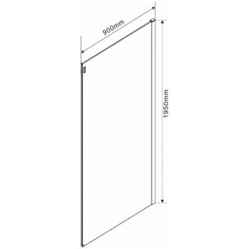 Боковая стенка Vincea Como VSG-1C900CL 90х195 хром стекло прозрачное