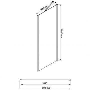 Боковая стенка Vincea (Винчея) Extra VSG-1E900CL 90х200 хром стекло прозрачное