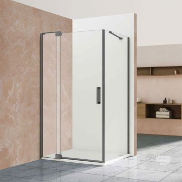 Боковая стенка Vincea (Винчея) Extra VSG-1E900CLB 90х200 черный стекло прозрачное