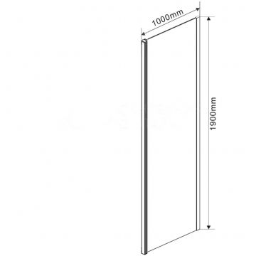 Боковая стенка Vincea (Винчея) Garda VSG-1G100CL 100х190 хром стекло прозрачное