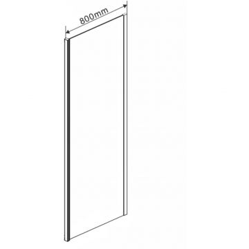 Боковая стенка Vincea Garda VSG-1G800CL 80х190 хром стекло прозрачное