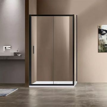 Боковая стенка Vincea (Винчея) Garda VSG-1G800CLB 80х190 черный стекло прозрачное