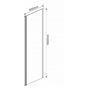 Боковая стенка Vincea (Винчея) Garda VSG-1G900CL 90х190 хром стекло прозрачное