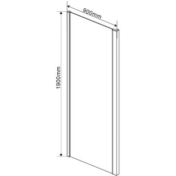 Боковая стенка Vincea Intra VSG-1I900CL 90х190 хром стекло прозрачное