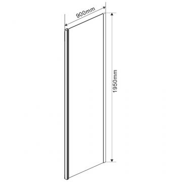 Боковая стенка Vincea (Винчея) Lugano VSG-1L900CL 90х195 хром стекло прозрачное