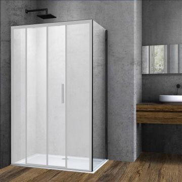 Боковая стенка Vincea (Винчея) Soft VSG-3SO900CLB 90х195 черный стекло прозрачное