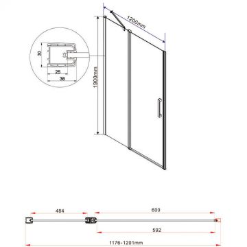 Душевая дверь Vincea (Винчея) Orta VPP-1O120CH-L, 1200, хром, стекло прозрачное