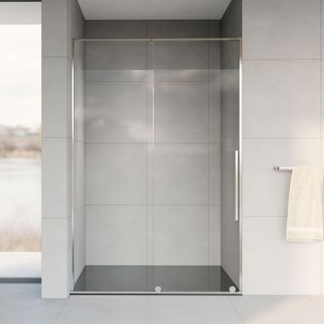 Душевая дверь без пристенного профиля Vincea Arno VDS-1A120CL 120х200 хром стекло прозрачное