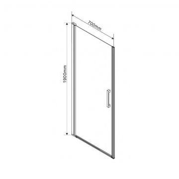 Душевая дверь без пристенного профиля Vincea Orta VDP-1O700CH-R 70х190 хром стекло шиншилла
