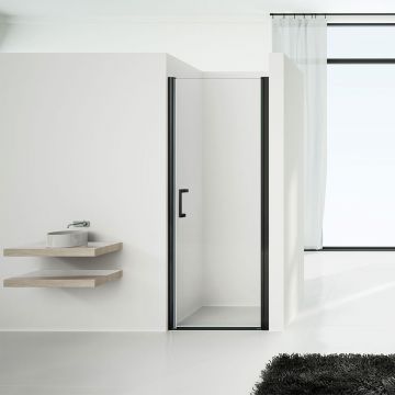 Душевая дверь без пристенного профиля Vincea Orta VDP-1O900CLB 90х190 черный стекло прозрачное