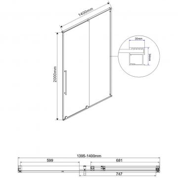Душевая дверь Vincea Arno VPS-1A140CL, 1400, хром, стекло прозрачное