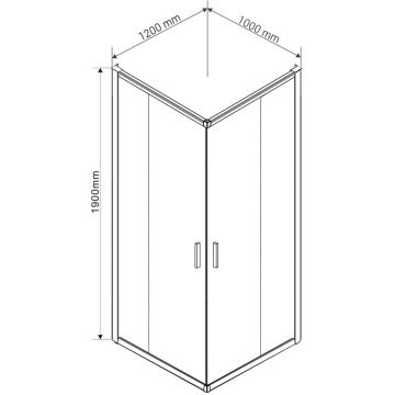 Душевой уголок Vincea (Винчея) Garda 1200х1000 мм (габариты площадки) стекло шиншилла VSS-1G1012CH