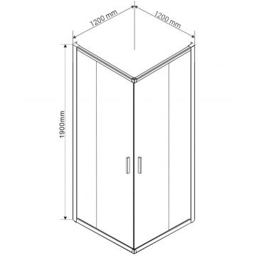 Душевой уголок Vincea (Винчея) Garda 1200х1200 мм (габариты площадки) стекло шиншилла VSS-1G1212CH