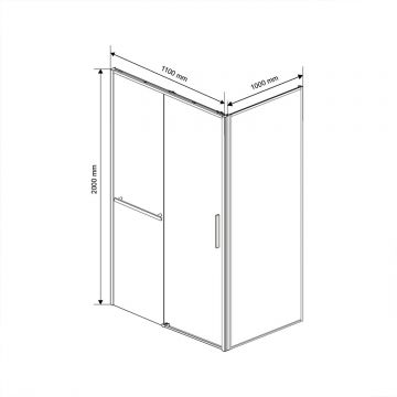 Душевой уголок Vincea Slim Soft 1100х1000 мм (габариты площадки) стекло прозрачное VSR-1SS1011CL
